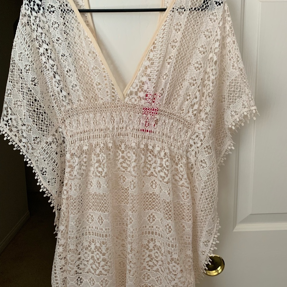 Lace and Eyelet Bathing Suit 👙 Cover-Up